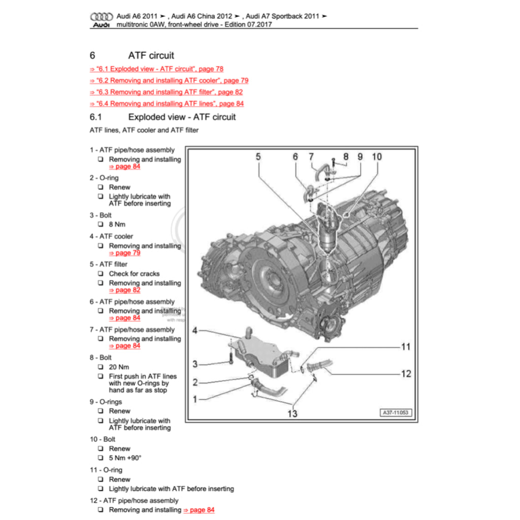 Audi A7 4G8 2011-2018 Full Manual Set – Repair & Maintenance Manual - page 6