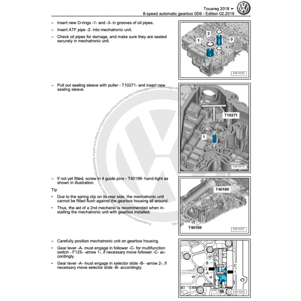 VW Automatic Transmission Service Repair Workshop Manual - page 4