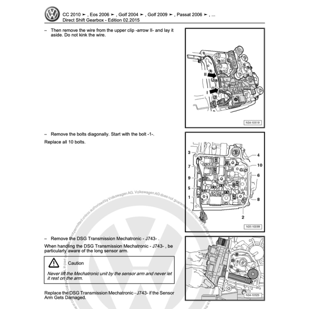VW Automatic Transmission Service Repair Workshop Manual - page 5