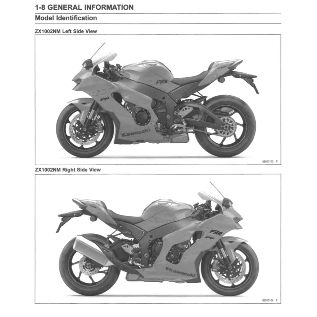 Kawasaki ZX10R NINJA 2004-2024 Full Manual Set – Repair & Maintenance Manual and Spare Parts Catalog and User Handbook - page 8