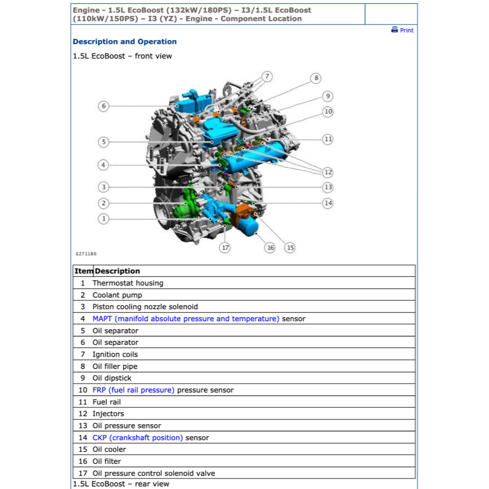 Ford 1.5L ECOBOOST Engine Workshop Repair Manual - page 4