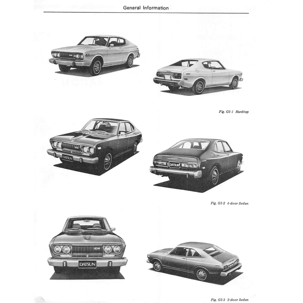 Datsun VIOLET 710 1973-1977 Full Manual Set – Repair & Maintenance Manual - page 3