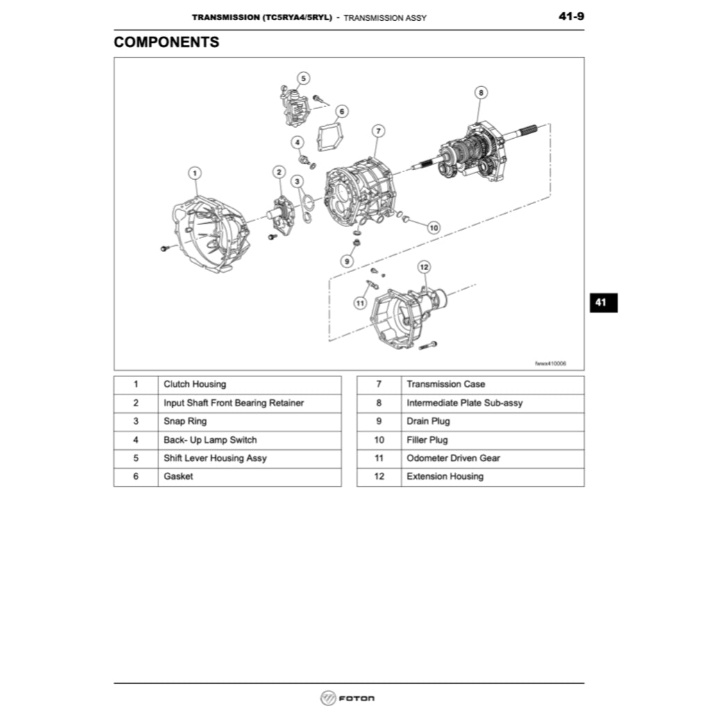 FOTON VIEW C2 2011-2016 Full Manual Set – Repair & Maintenance Manual - page 6