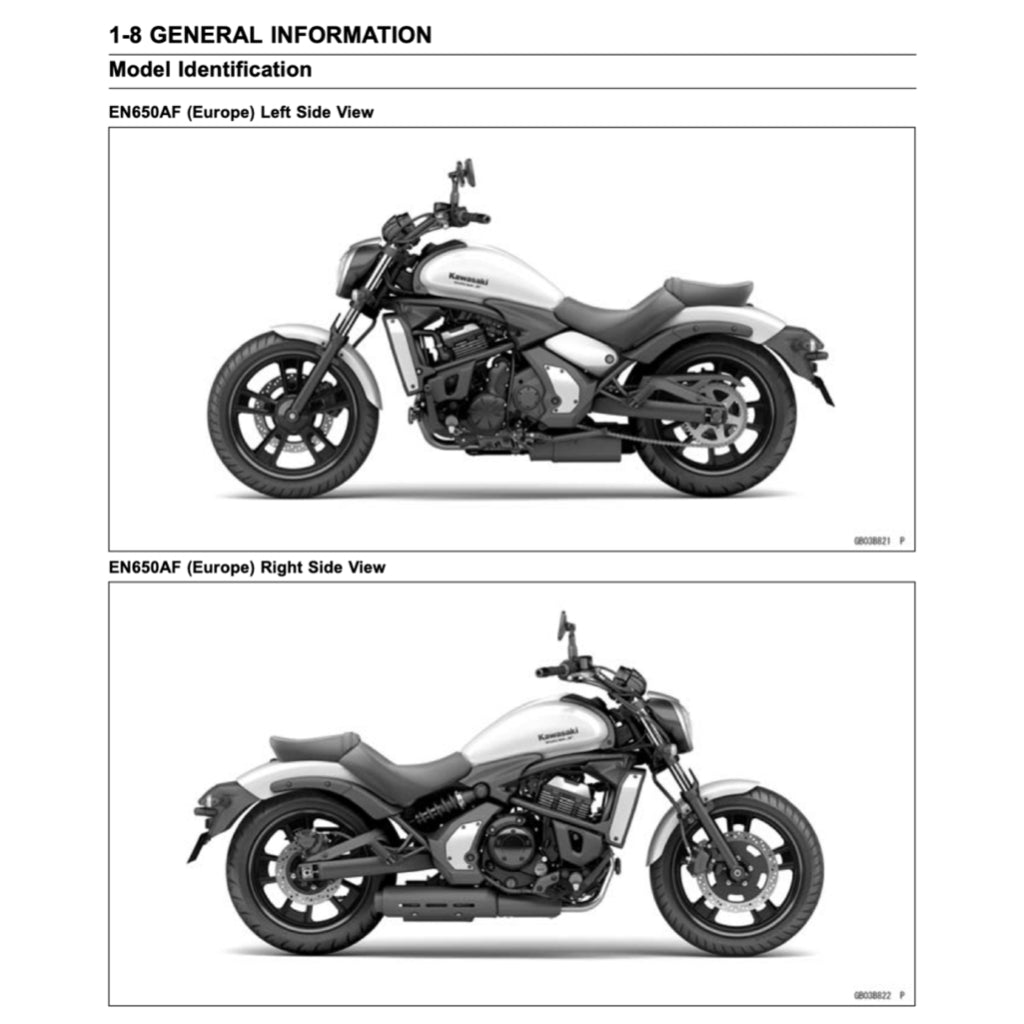 Kawasaki VULCAN S650 2015+ Full Manual Set – Repair & Maintenance Manual and Spare Parts Catalog and User Handbook - page 3