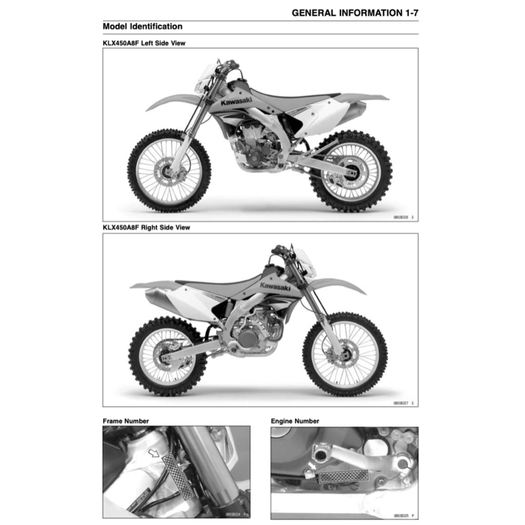 Kawasaki KLX450R KLX 450R 2008-2016 Full Manual Set – Repair & Maintenance Manual and Spare Parts Catalog andUser Handbook - page 3