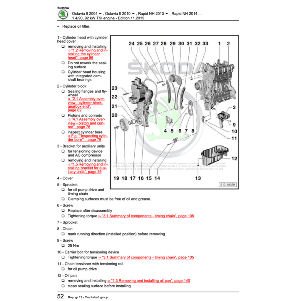 Skoda OCTAVIA 1Z 2004-2013 Full Manual Set – Repair & Maintenance Manual - page 9