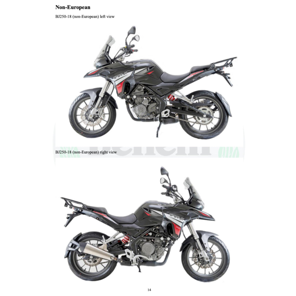 BENELLI TRK 251 2019+ Full Manual Set – Repair & Maintenance Manual and Spare Parts Catalog and User Handbook - page 2