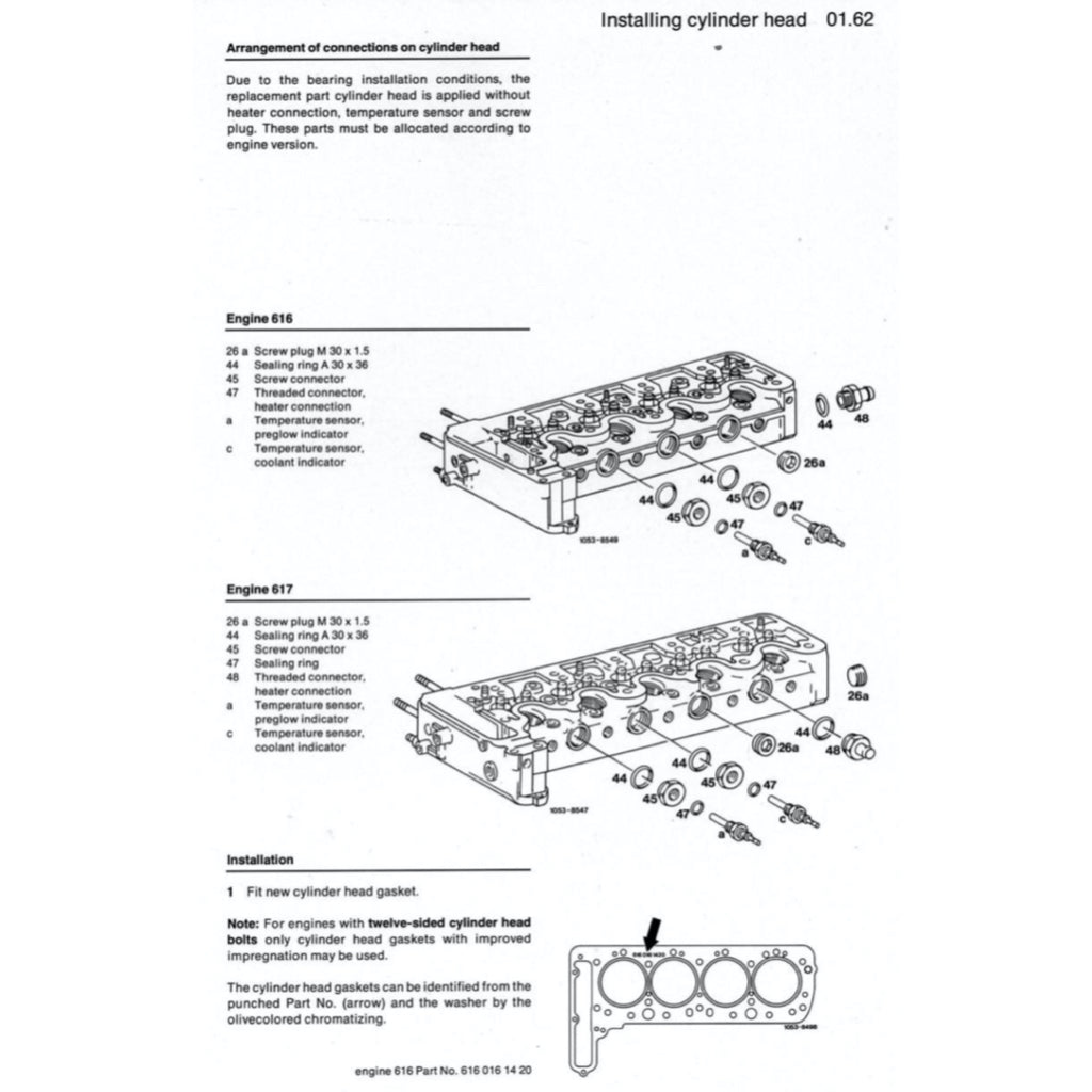 Mercedes-Benz Engine OM615 / 616 /617 Service Repair Manual - page 9