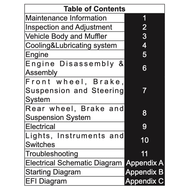 CFMoto 300NK 2020-2024 Full Manual Set – Repair & Maintenance Manual and Spare Parts Catalog and User Handbook - page 2