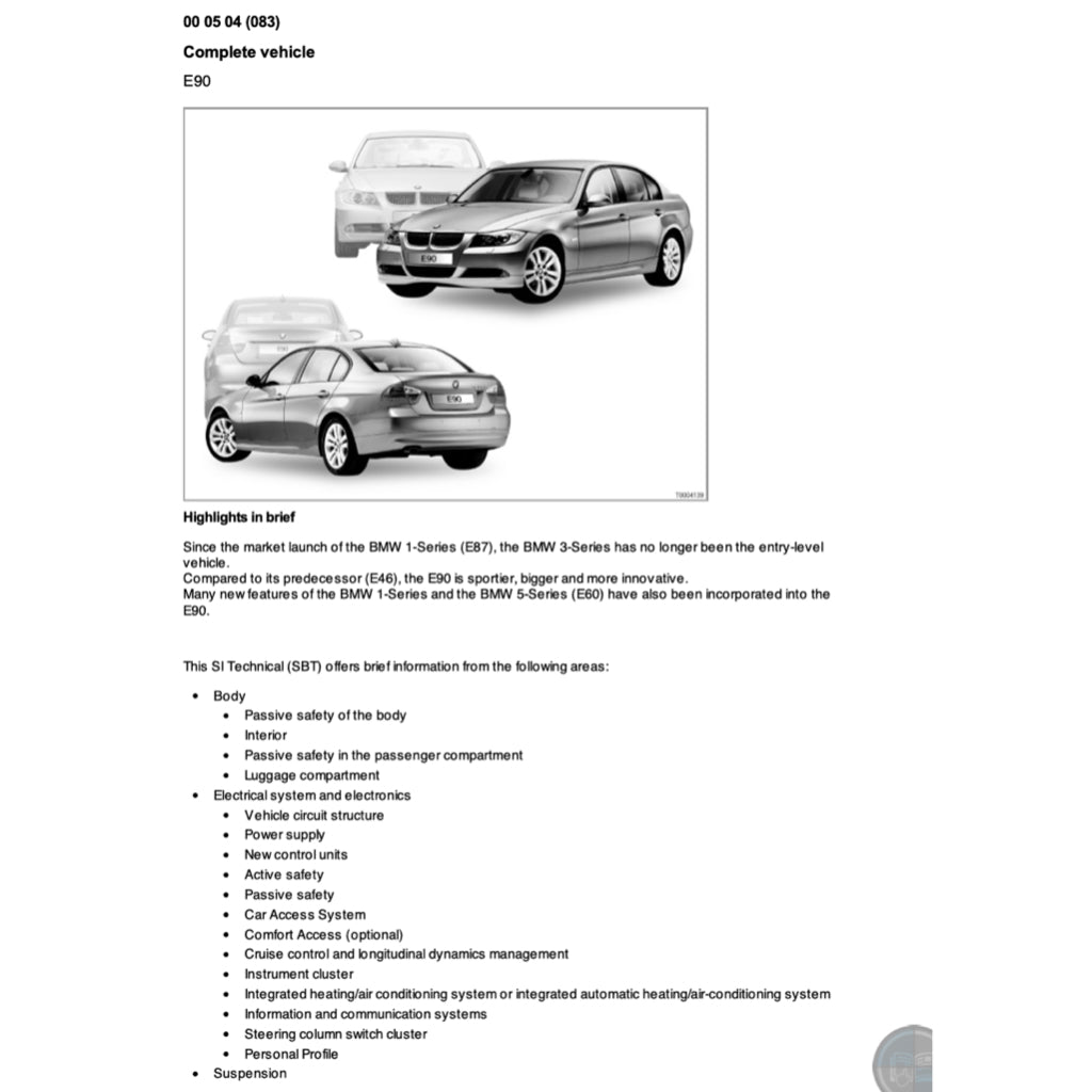 BMW E90 320i 2004-2013 Full Manual Set – Repair & Maintenance Manual - page 7