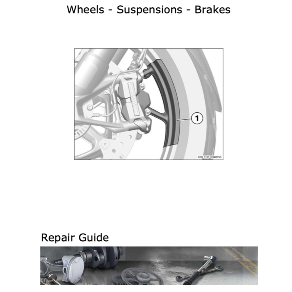 BMW R1250 GS K50 2019-2023 Full Manual Set – Repair & Maintenance Manual and Spare Parts Catalog - page 8