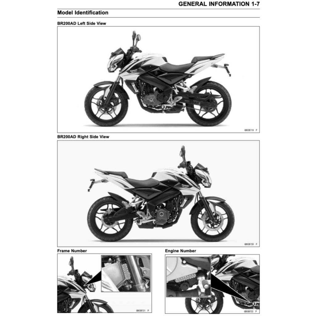 Kawasaki Bajaj PULSAR 200NS 2013+ Full Manual Set – Repair & Maintenance Manual and Spare Parts Catalogand User Handbook - page 3