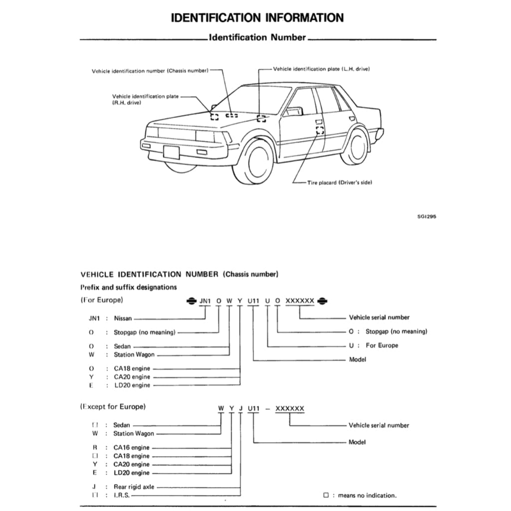 Nissan BLUEBIRD U11 1983-1988 Full Manual Set – Repair & Maintenance Manual - page 3