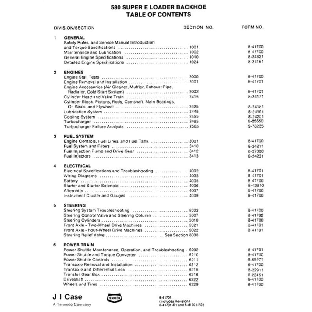 Case 580E 580SE Loader BACKOE Workshop Repair Manualand Parts Book - page 2