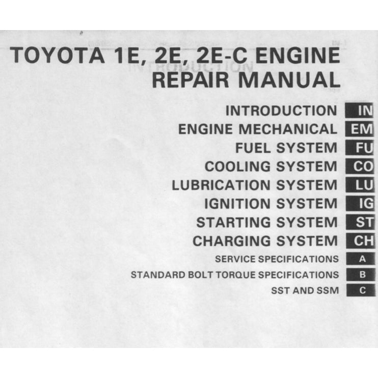 Toyota Engine 1E / 2E / 2E-C Service Repair Manual - page 6