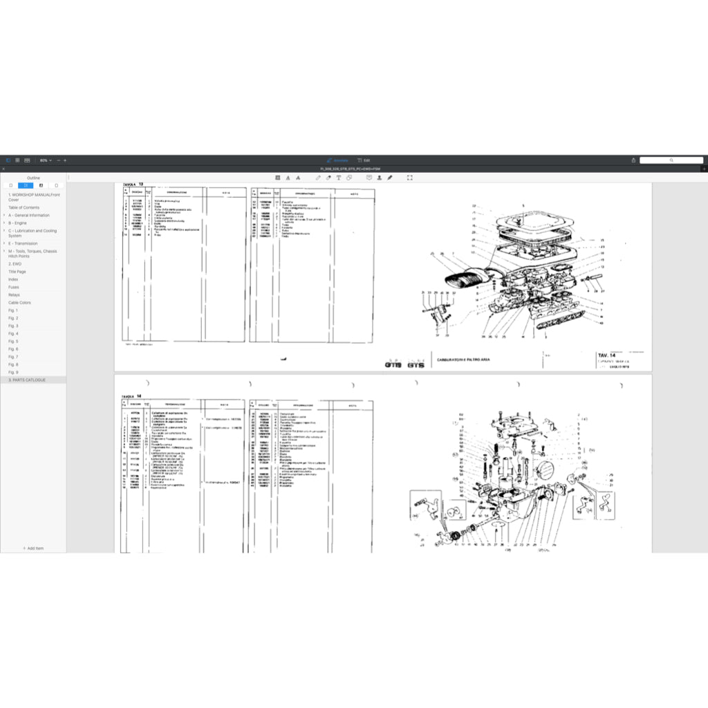Ferrari 308/328 GTB GTS F105 1975-1985 Full Manual Set – Repair & Maintenance Manual and Spare Parts Catalog - page 8