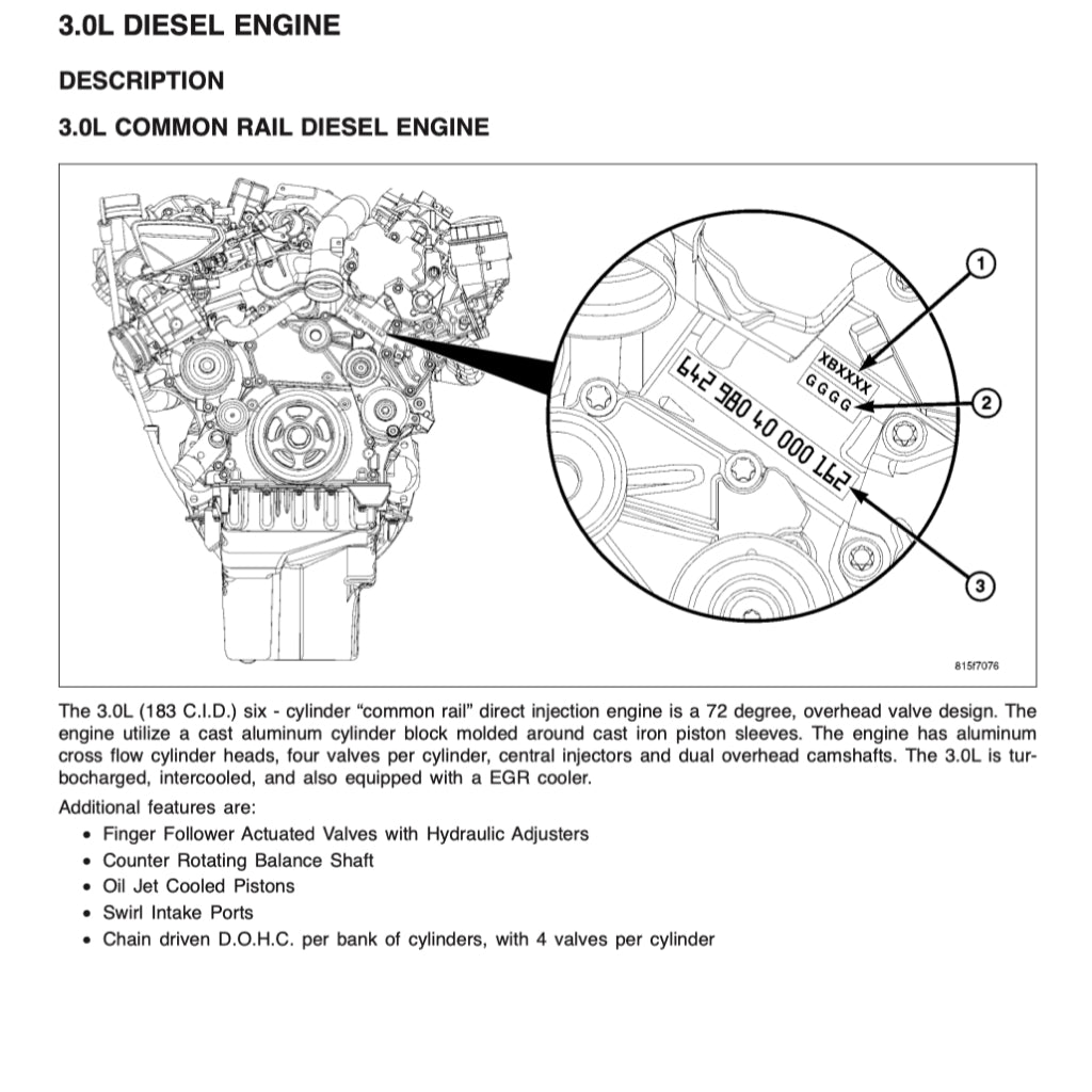 Mercedes-Benz Engine OM642 Service Repair Manual - page 2
