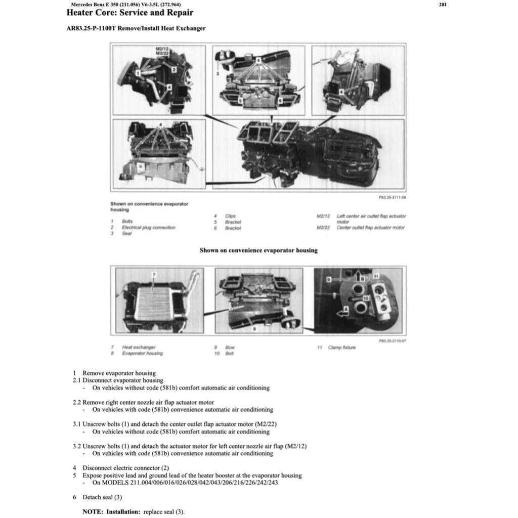 Mercedes-Benz E-CLASS W211 E350 M272 2002-2009 Full Manual Set – Repair & Maintenance Manual - page 8