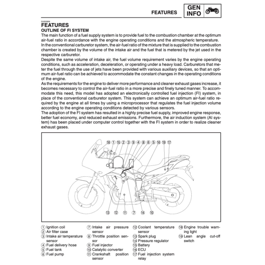 Yamaha FZ6 FAZER6 FAZER 6 2004-2009 Full Manual Set – Repair & Maintenance Manual and Spare Parts Catalog and User Handbook - page 9