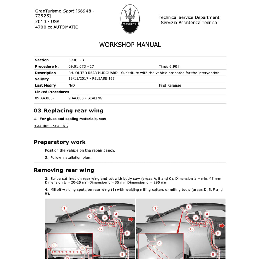 Maserati GRANTURISMO SPORT M145 2007-2019 Full Manual Set – Repair & Maintenance Manual - page 8