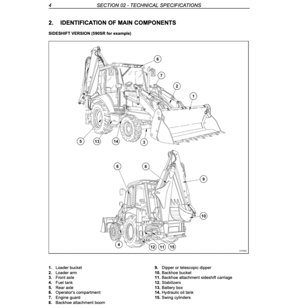 Case 580SR 590SR(and) 695SR Loader BACKOE Workshop Repair Manualand Parts Book - page 7