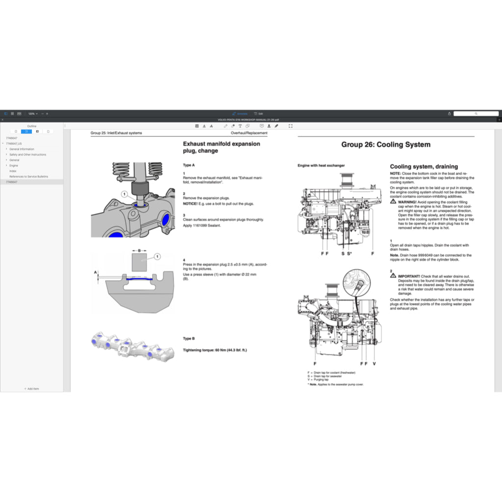 Volvo PENTA Diesel Engine D Series D3 D4 D6 D9 D12 D13 D16 Full Manual Set – Service Repair Workshop Manual - page 7