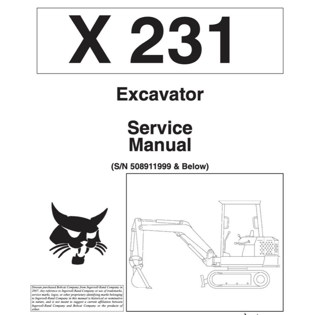 BOBCAT Loader / Excavator Service Manual - page 2