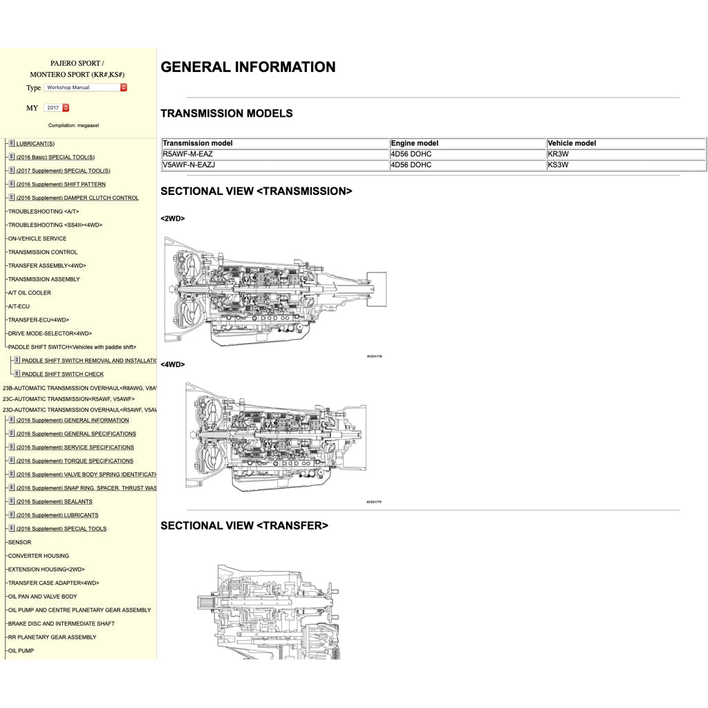 Mitsubishi PAJERO SPORT 2016+ Full Manual Set – Online Repair & Maintenance Manual - page 4