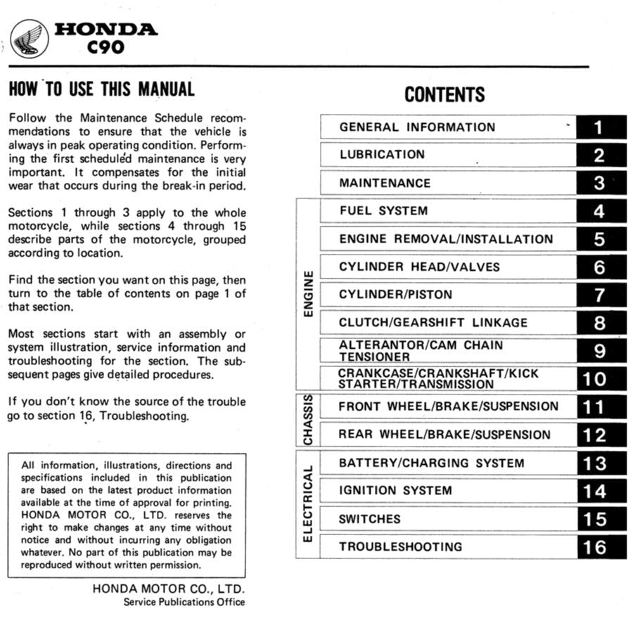 Honda CUB90 C90 1967-2002 Full Manual Set – Repair & Maintenance Manual and Spare Parts Catalog and User Handbook - page 2