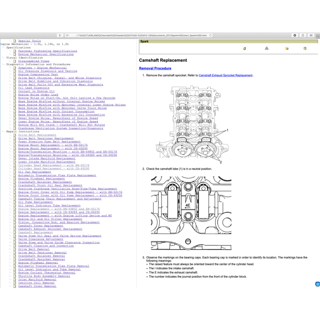 Chevrolet SPARK M300 2009-2014 Full Manual Set – Repair & Maintenance Manual - page 4