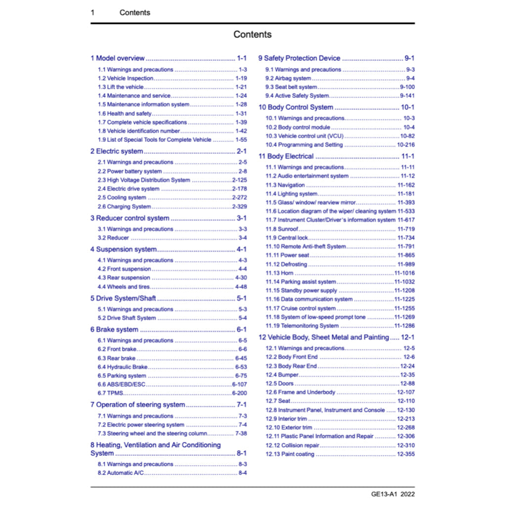 Geely GEOMETRY-C 2023+ Full Manual Set – Repair & Maintenance Manual - page 2