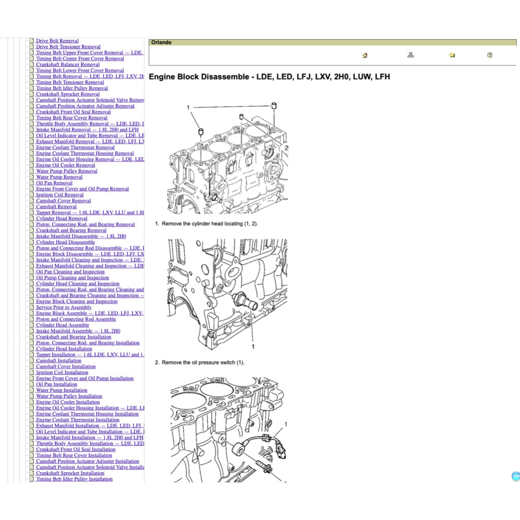 Chevrolet ORLANDO 2011-2014 Full Manual Set – Repair & Maintenance Manual - page 7