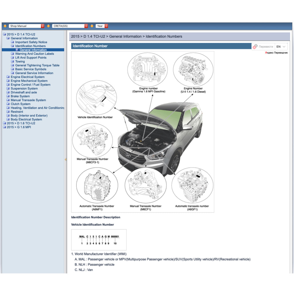 Hyundai CRETA ix25 2014-2024 Full Manual Set – Online Repair & Maintenance Manual - page 2