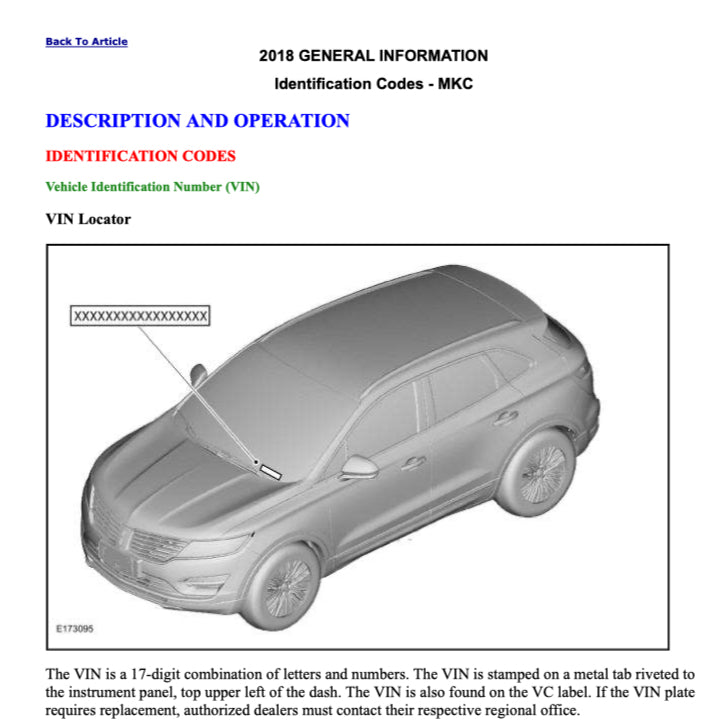 Lincoln MKC 2014-2019 Full Manual Set – Repair & Maintenance Manual - page 2