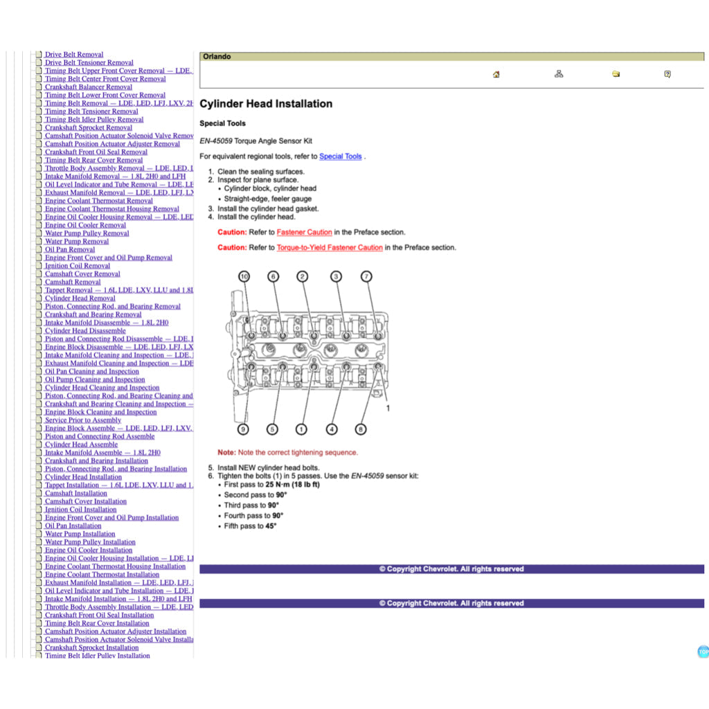 Chevrolet ORLANDO 2011-2014 Full Manual Set – Repair & Maintenance Manual - page 9