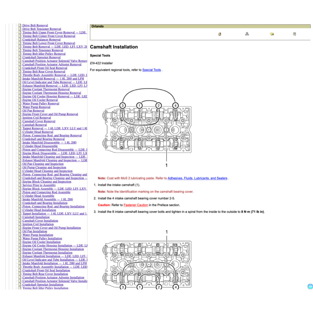 Chevrolet ORLANDO 2011-2014 Full Manual Set – Repair & Maintenance Manual - page 8