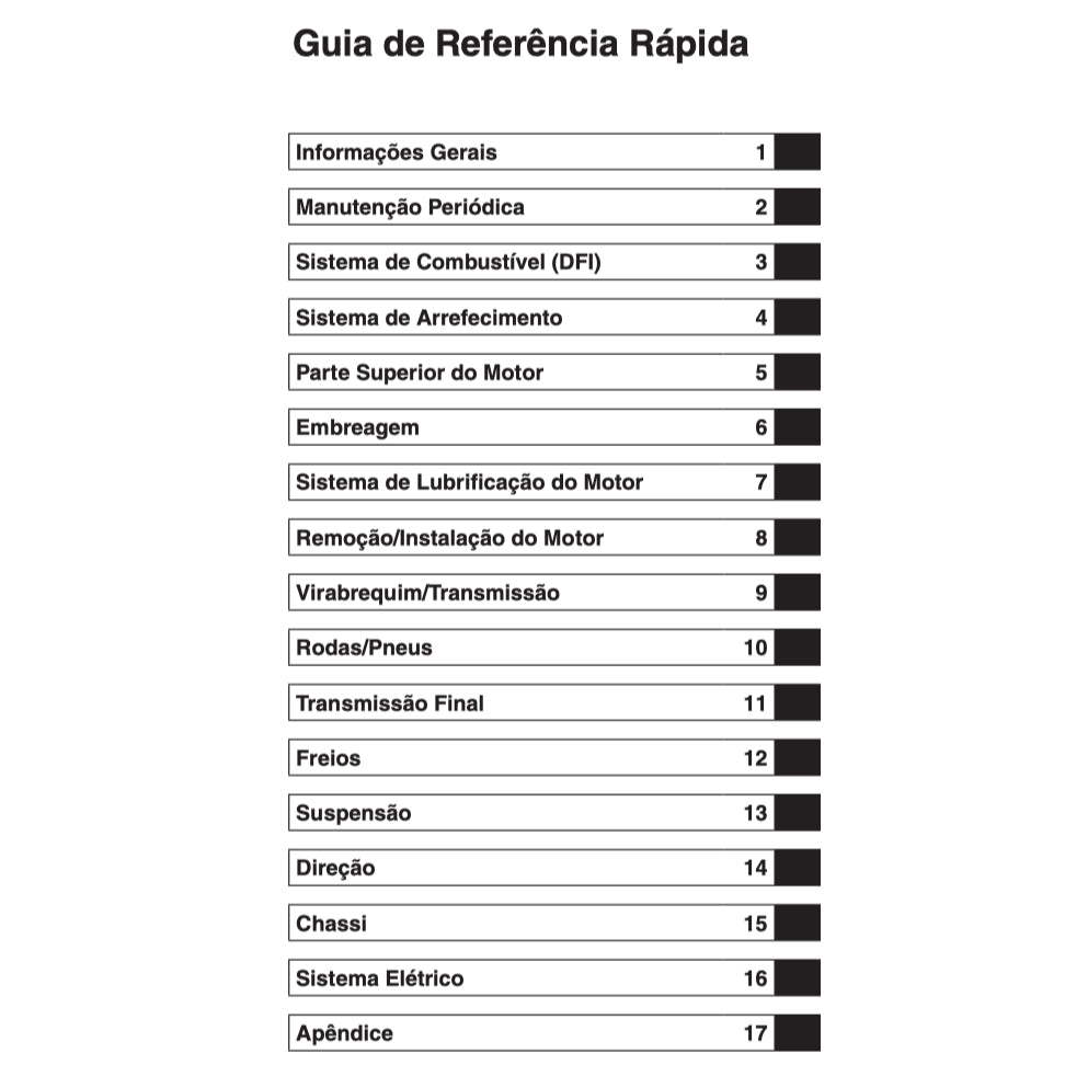 Manual DE SERVIÇO Kawasaki Z300 2015-2019 Full Manual Set – and CATÁLOGO DE PEÇAS and Manual DO PROPRIETÁRIO - page 2