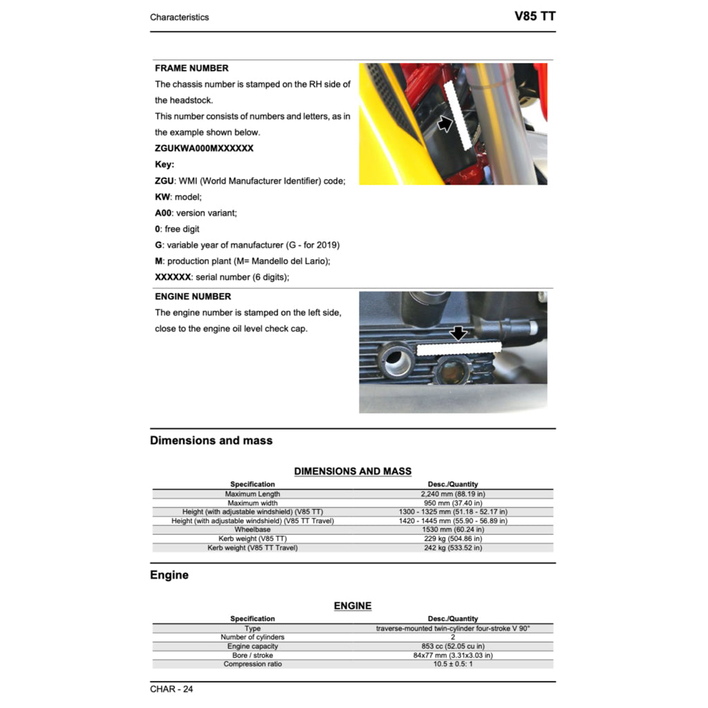 Moto Guzzi V85TT 850 2019+ Full Manual Set – Repair & Maintenance Manual and Spare Parts Catalog and User Handbook - page 3