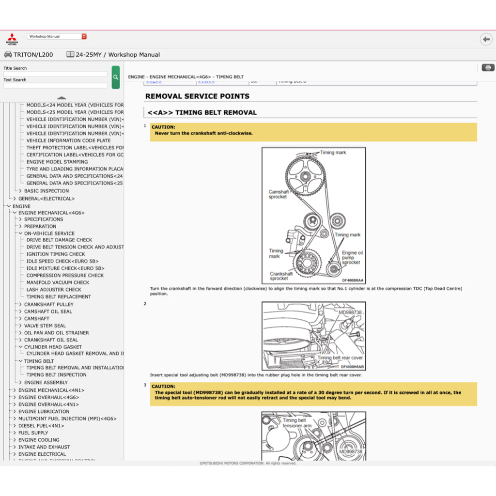 Mitsubishi TRITON L200 LA/LB/LC 2024+ Full Manual Set – Online Repair & Maintenance Manual - page 2