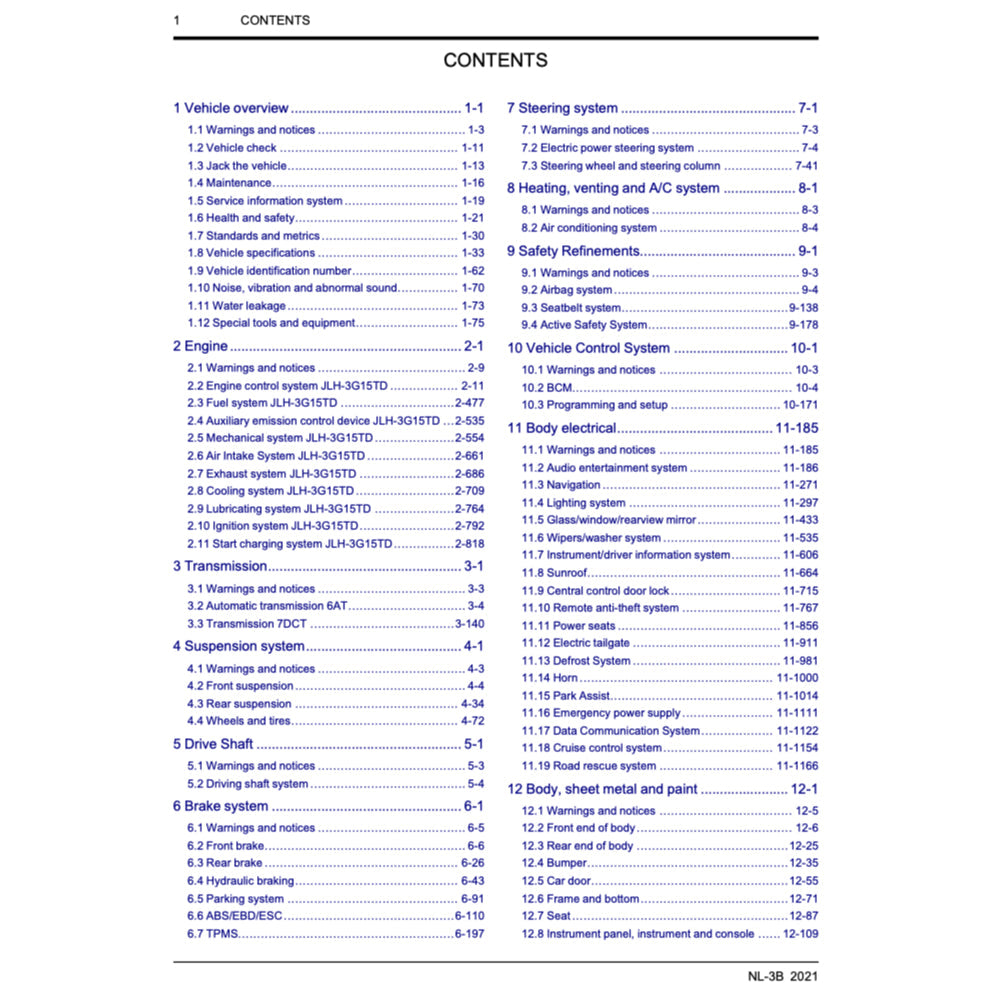 Geely BOYUE / ATLAS PRO NL-3B 2021-2024 Full Manual Set – Repair & Maintenance Manual - page 2
