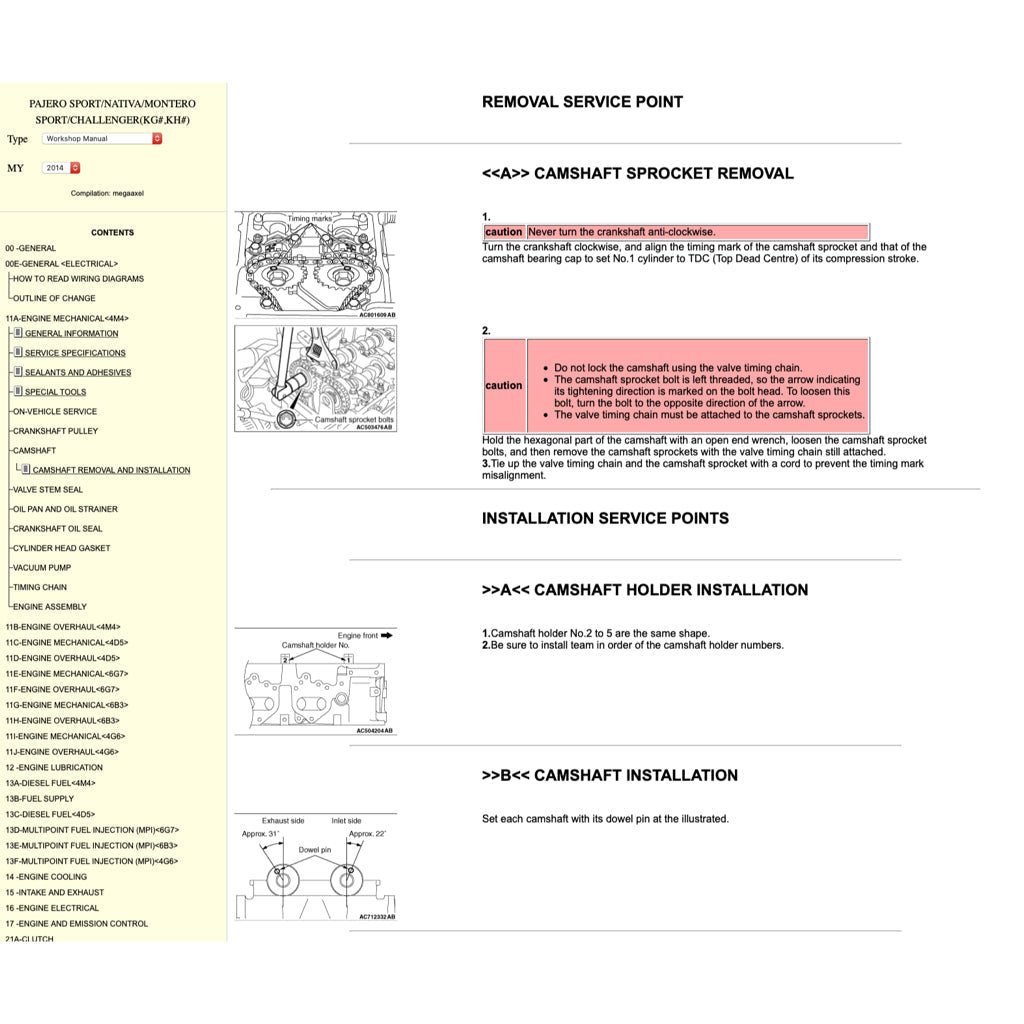 Mitsubishi PAJERO SPORT II 2009-2016 Full Manual Set – Online Repair & Maintenance Manual - page 2