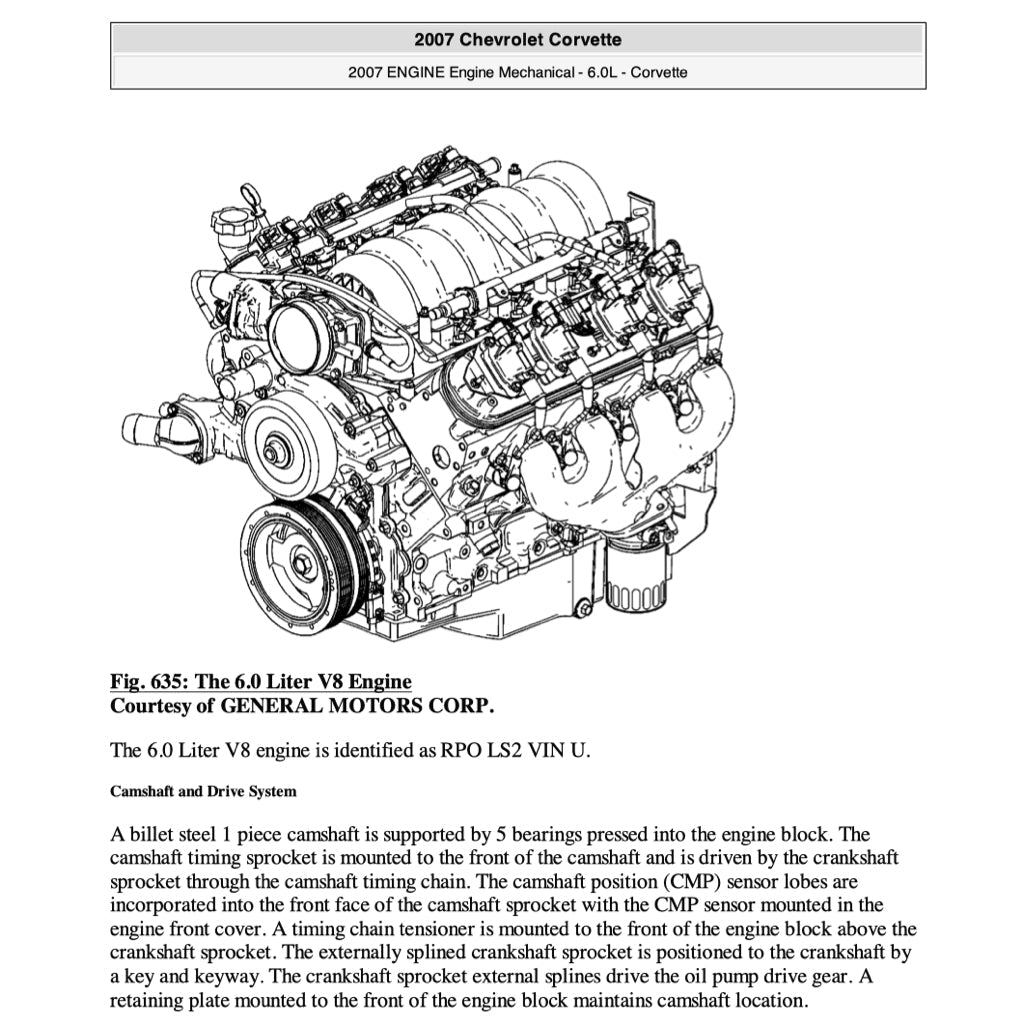 Chevrolet CORVETTE C6 / Z06 2005-2013 Full Manual Set – Repair & Maintenance Manual - page 2