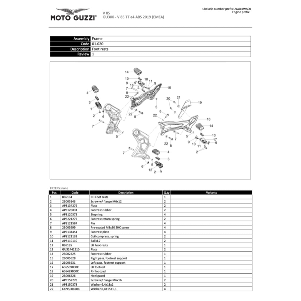 Moto Guzzi V85TT 850 2019+ Full Manual Set – Repair & Maintenance Manual and Spare Parts Catalog and User Handbook - page 7