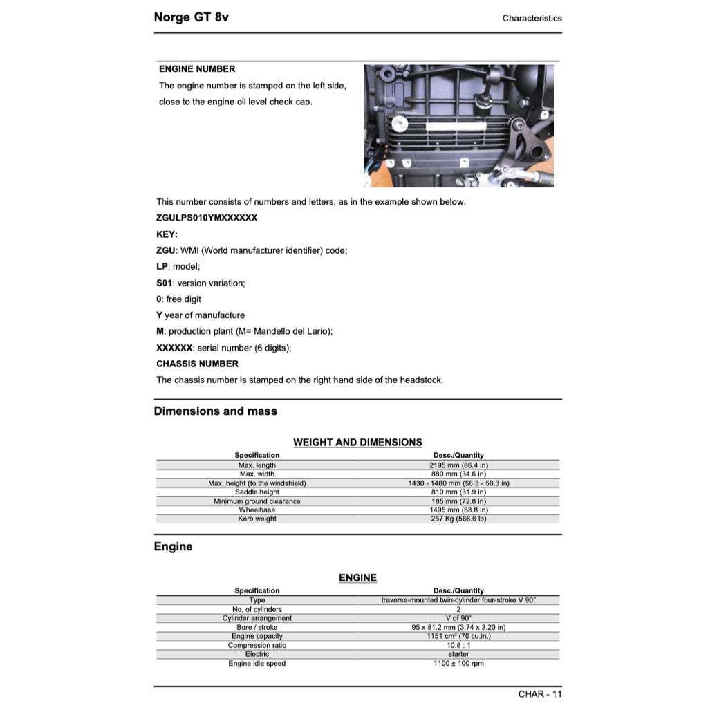 Moto Guzzi NORGE GT 8V 2010-2013 Full Manual Set – Repair & Maintenance Manual and Spare Parts Catalog and User Handbook - page 3