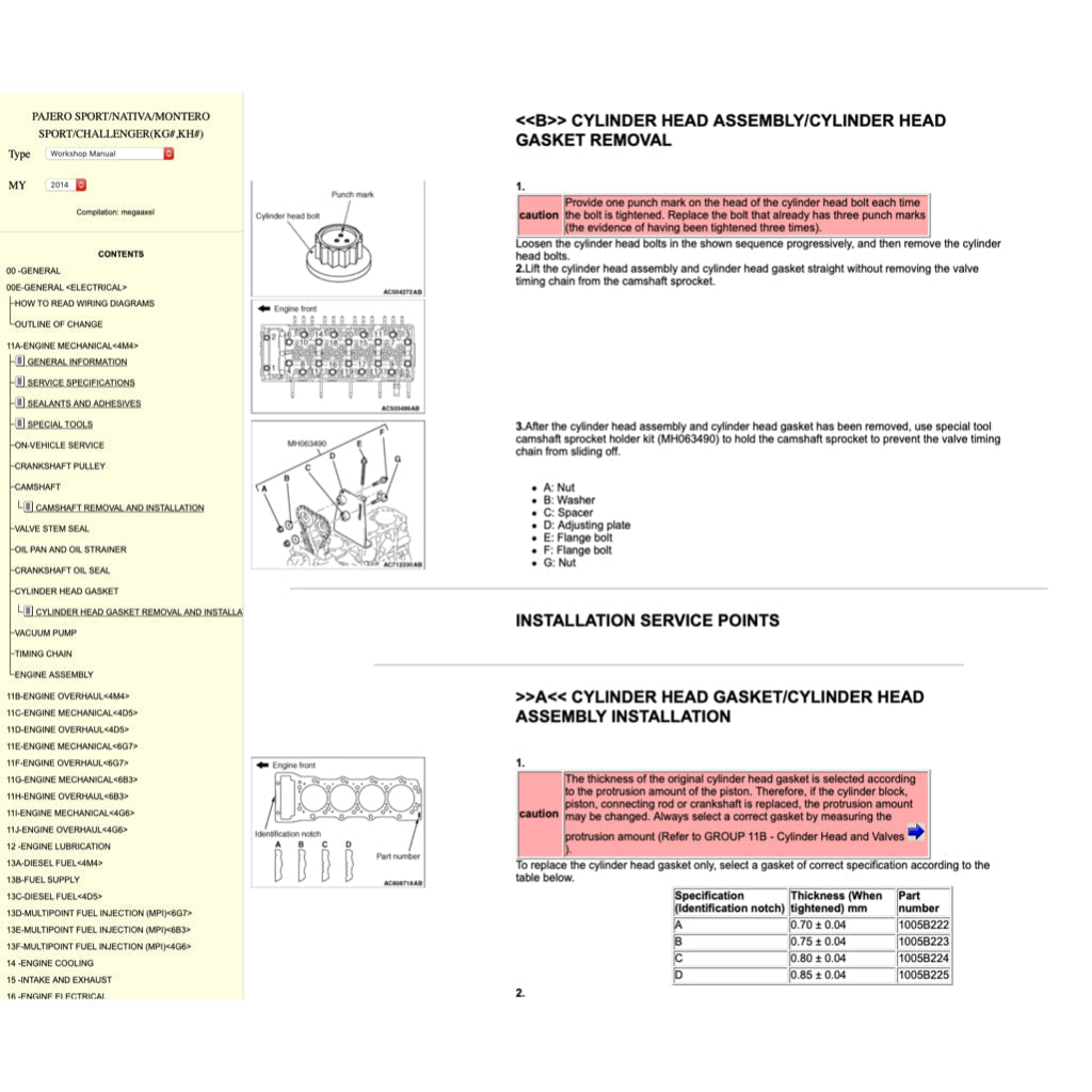 Mitsubishi PAJERO SPORT II 2009-2016 Full Manual Set – Online Repair & Maintenance Manual - page 3