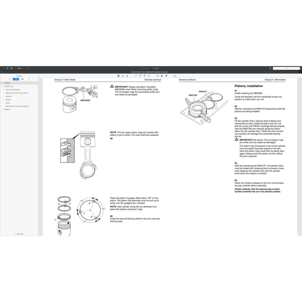 Volvo PENTA Diesel Engine D Series D3 D4 D6 D9 D12 D13 D16 Full Manual Set – Service Repair Workshop Manual - page 4