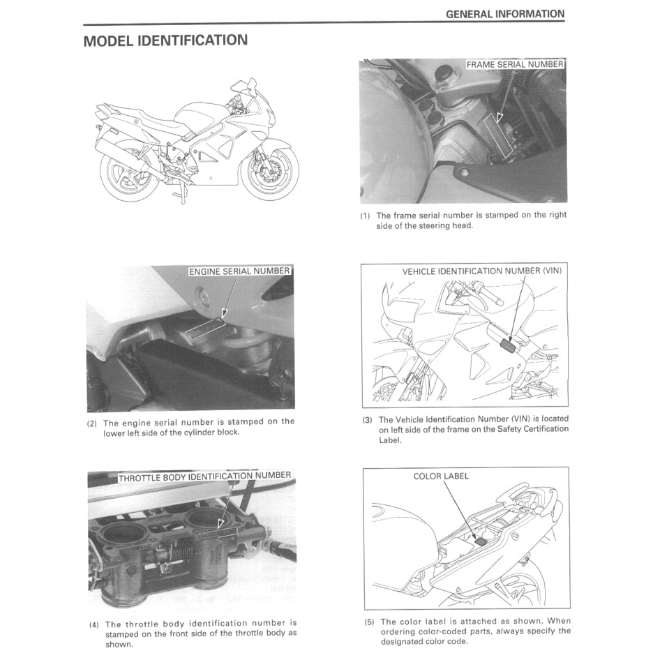 Honda VFR800 Fi INTERCEPTOR 1997-2001 Full Manual Set – Repair & Maintenance Manual and User Handbook - page 3