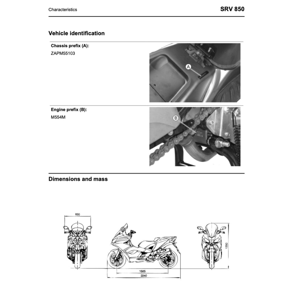 Aprilia SRV850 2012-2016 Full Manual Set – Repair & Maintenance Manual and Spare Parts Catalog - page 3
