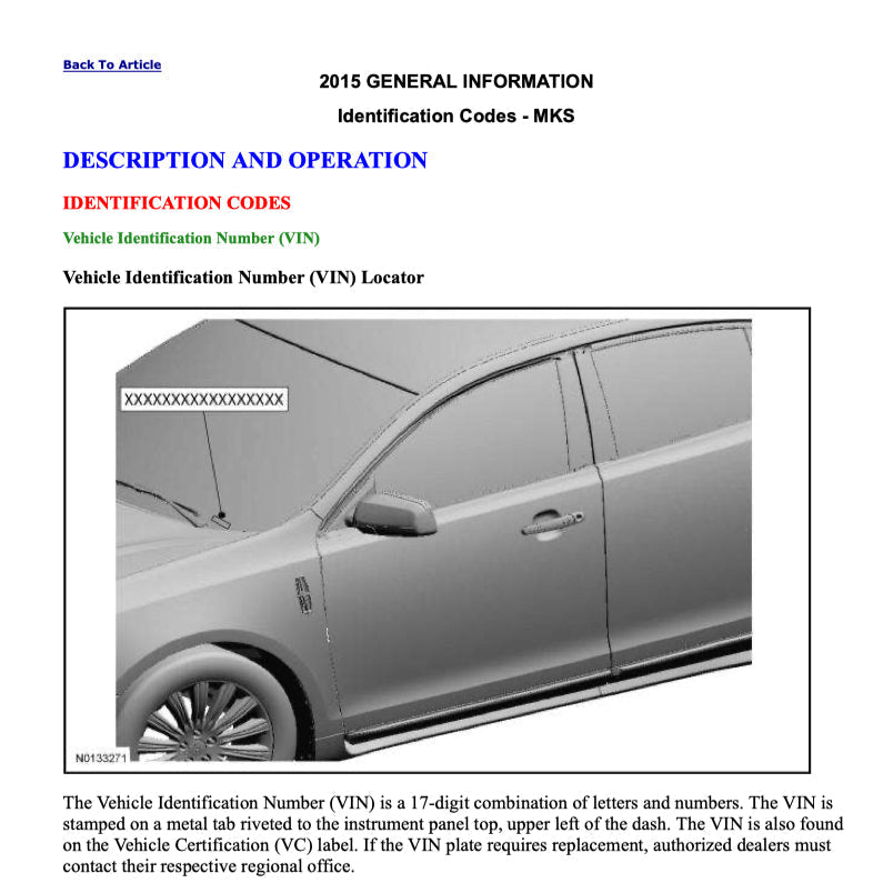 Lincoln MKS 2008-2016 Full Manual Set – Repair & Maintenance Manual - page 2