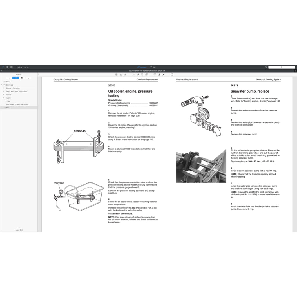 Volvo PENTA Diesel Engine D Series D3 D4 D6 D9 D12 D13 D16 Full Manual Set – Service Repair Workshop Manual - page 8